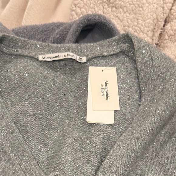 Abercrombie & Fitch Light Gray Cardigan with Tie Front - Picture 2 of 2